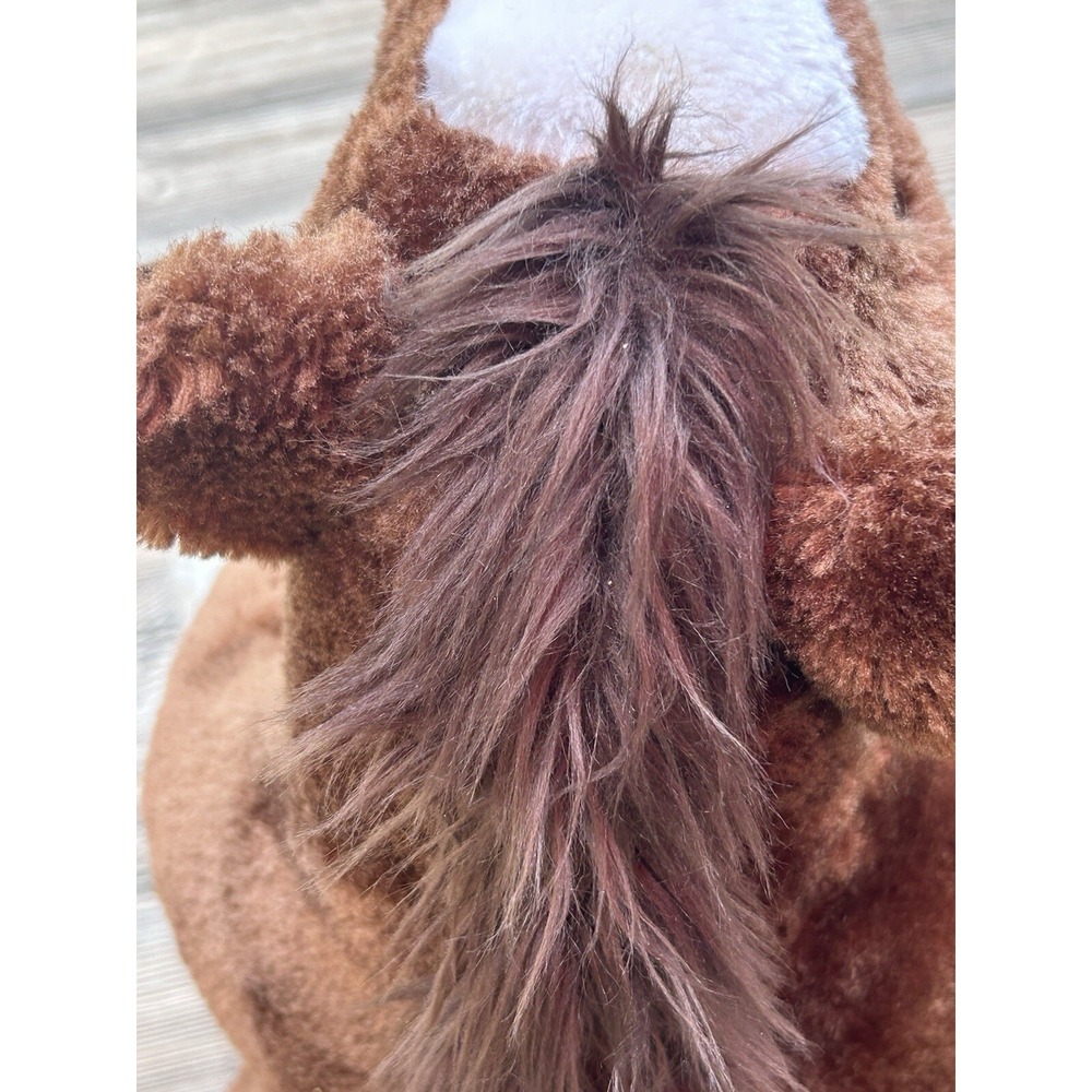 Build A Bear Clydesdale Horse Retired 2018 White Shaggy Hooves BABW Plush Brown - Picture 4 of 12